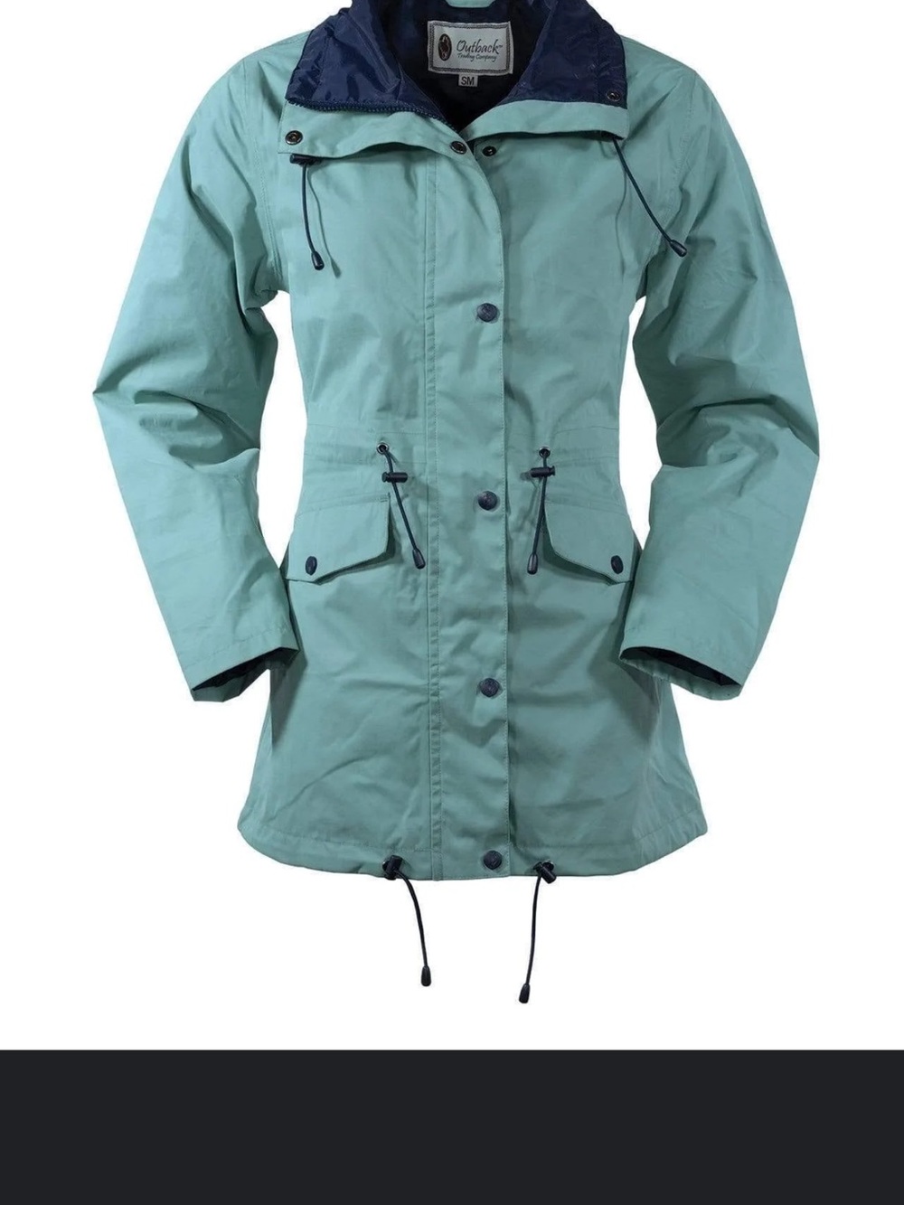 Outback Trading Co Mint Green Waterproof Rain Mint Teal Anorak Hooded Jacket - Picture 6 of 13
